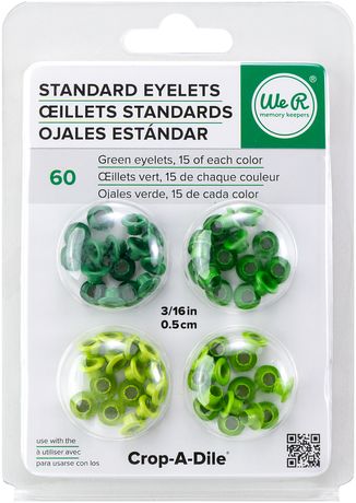 60 ojetillos, Eyelet o Ojales Standard Verdes