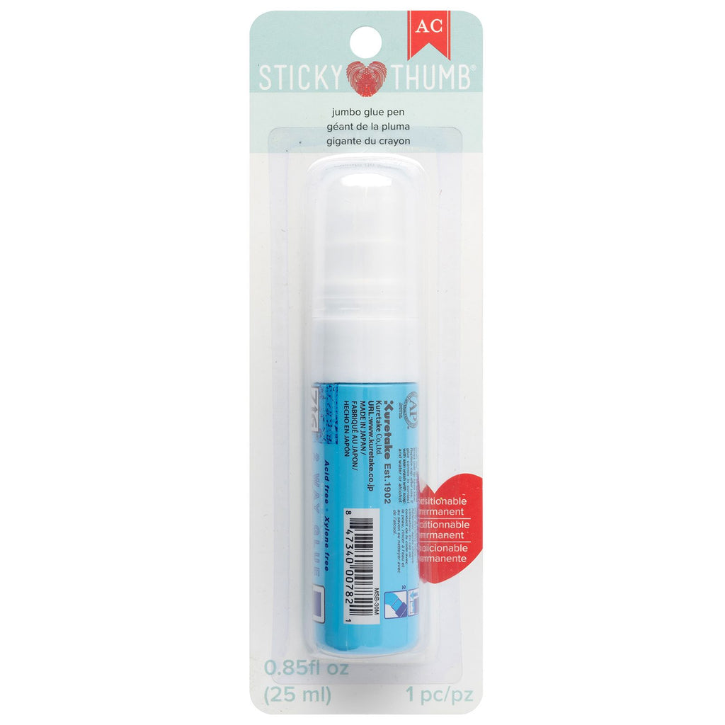 Jumbo glue pen / plumón de pegamento reposicionable y permanente sticky thumb