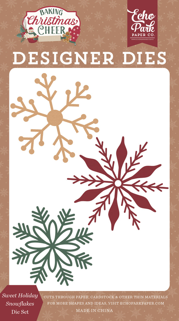 Set de troqueles pequeños de copos de nieve navideños, Echo Park