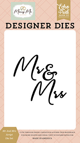 Juego de troqueles pequeños con la frase "Mr e Mrs", (Colección Marry Me), Echo Park