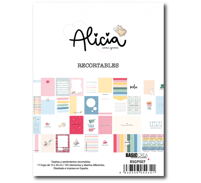 RECORTABLES "ALICIA" Pack de 17 Papeles