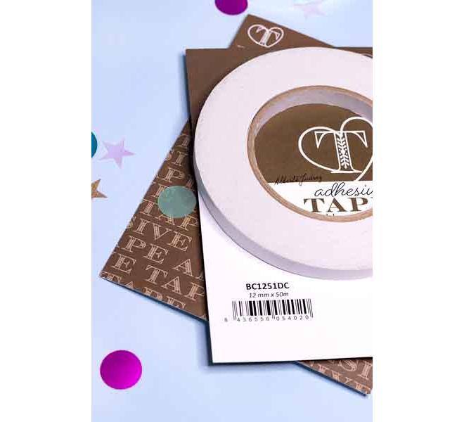 Cinta adhesiva de doble cara soporte blanco12mmx50m