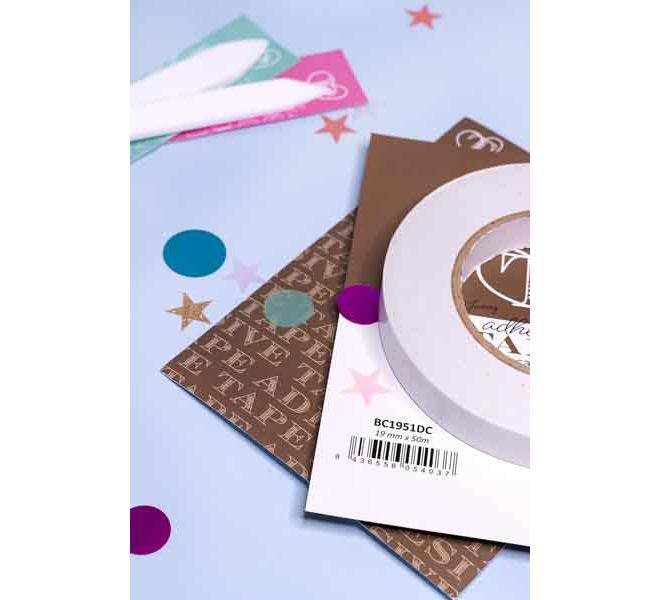 Cinta Adhesiva doble cara soporte blanco 19mmx50m