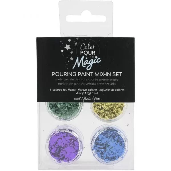 Color Pour Magic Foil Flakes American Crafts (Azul-Verde-Dorado y Morado)