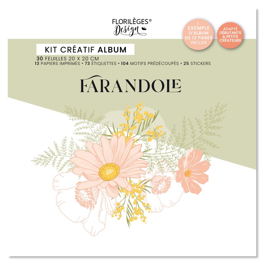 Kit de álbum creativo “Tía y Sobrina”…FARANDOLE de marca Florileges Design
