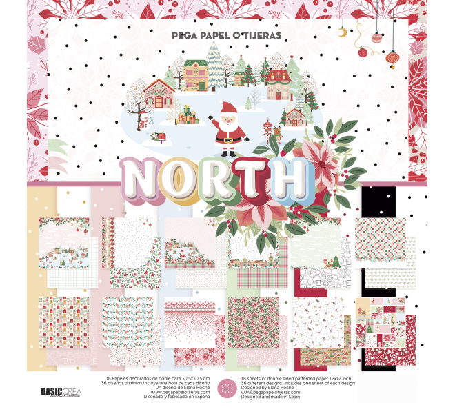 Bloc de Papeles decorados  NORTH, Navideños.