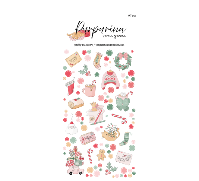 Pegatinas Puffy ilustraciónes - Purpurina