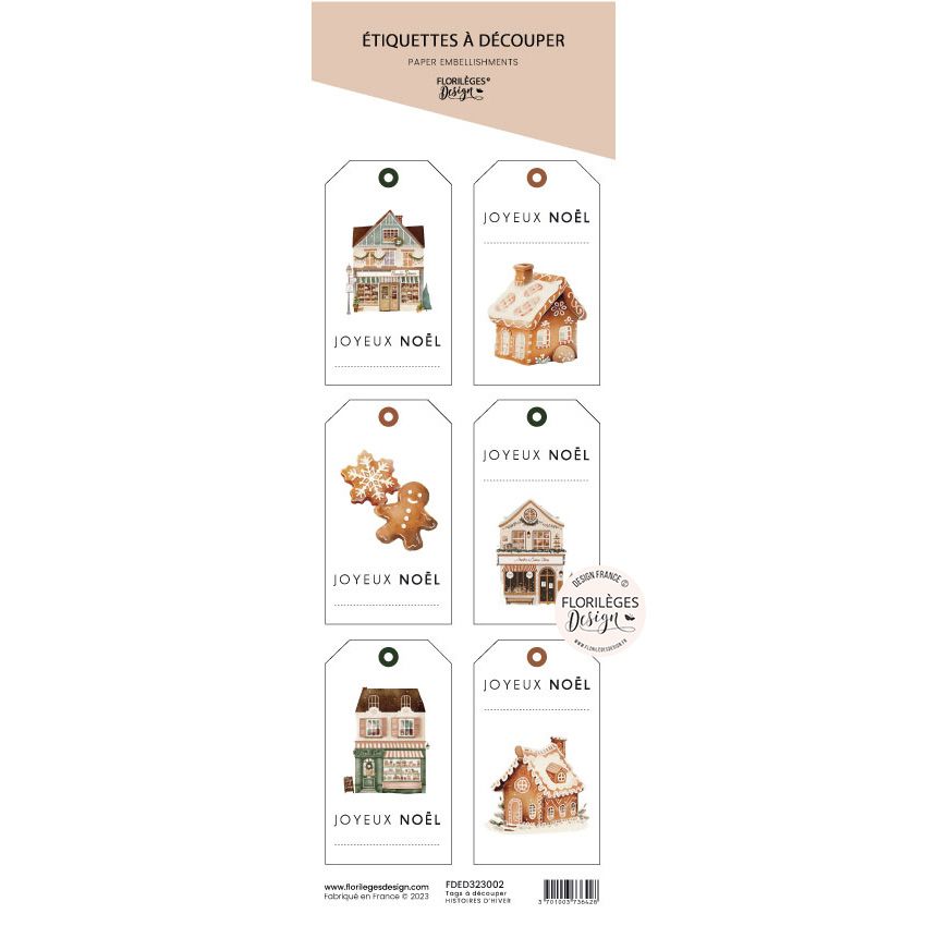 Etiquetas recortables de HISTORIAS DE INVIERNO, de Marca  Florilèges Design.