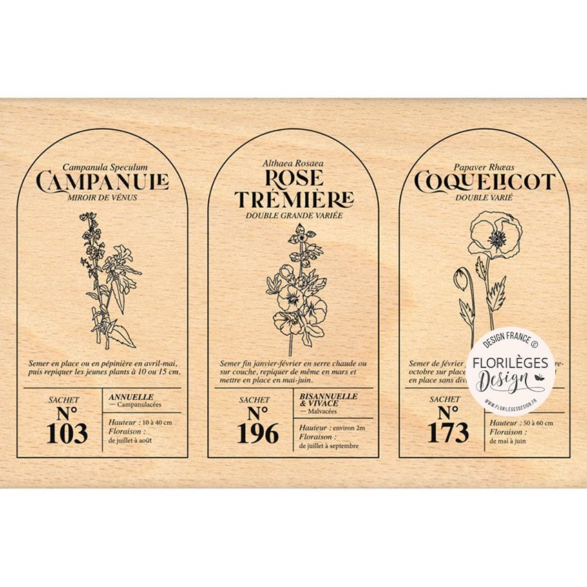 Sello de madera ARCOS FLORALES, de Marca  Florilèges Design.