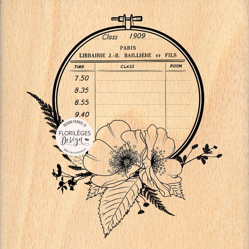 Sello de madera CÍRCULO DE HERBARIO, de Marca  Florilèges Design.
