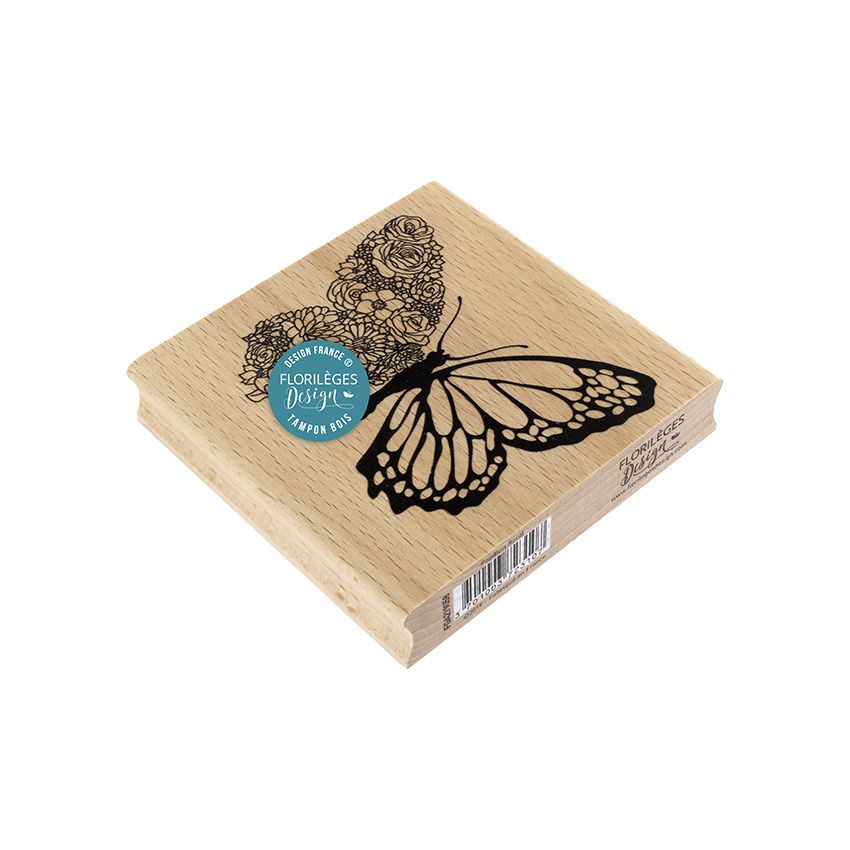 Sello de madera MARIPOSA FLORAL, de Marca  Florilèges Design.