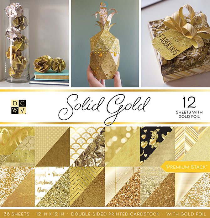Álbum decorado Solid Gold, con 12 hojas con Foil Dorado